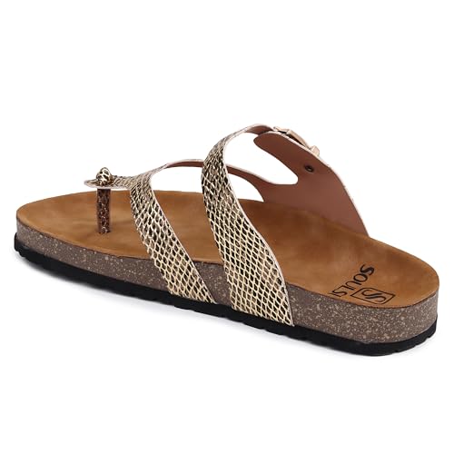 SOULSUN Cork Comfortable Ethnic Flats Sandals for Women and Girl