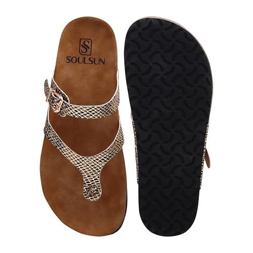 SOULSUN Cork Comfortable Ethnic Flats Sandals for Women and Girl