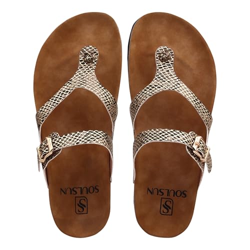SOULSUN Cork Comfortable Ethnic Flats Sandals for Women and Girl