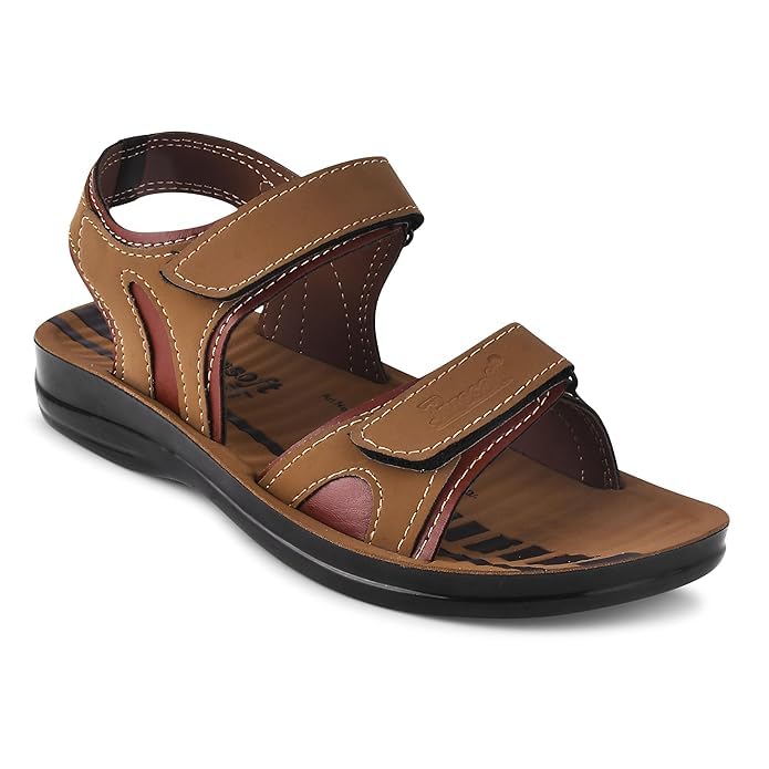 PUROSOFT Eva Extra Soft Men's Classic Sandal with Adjustable Back Strap | Comfortable & Lightweight, Stylish & Anti-Skid | Waterproof & Everyday Use