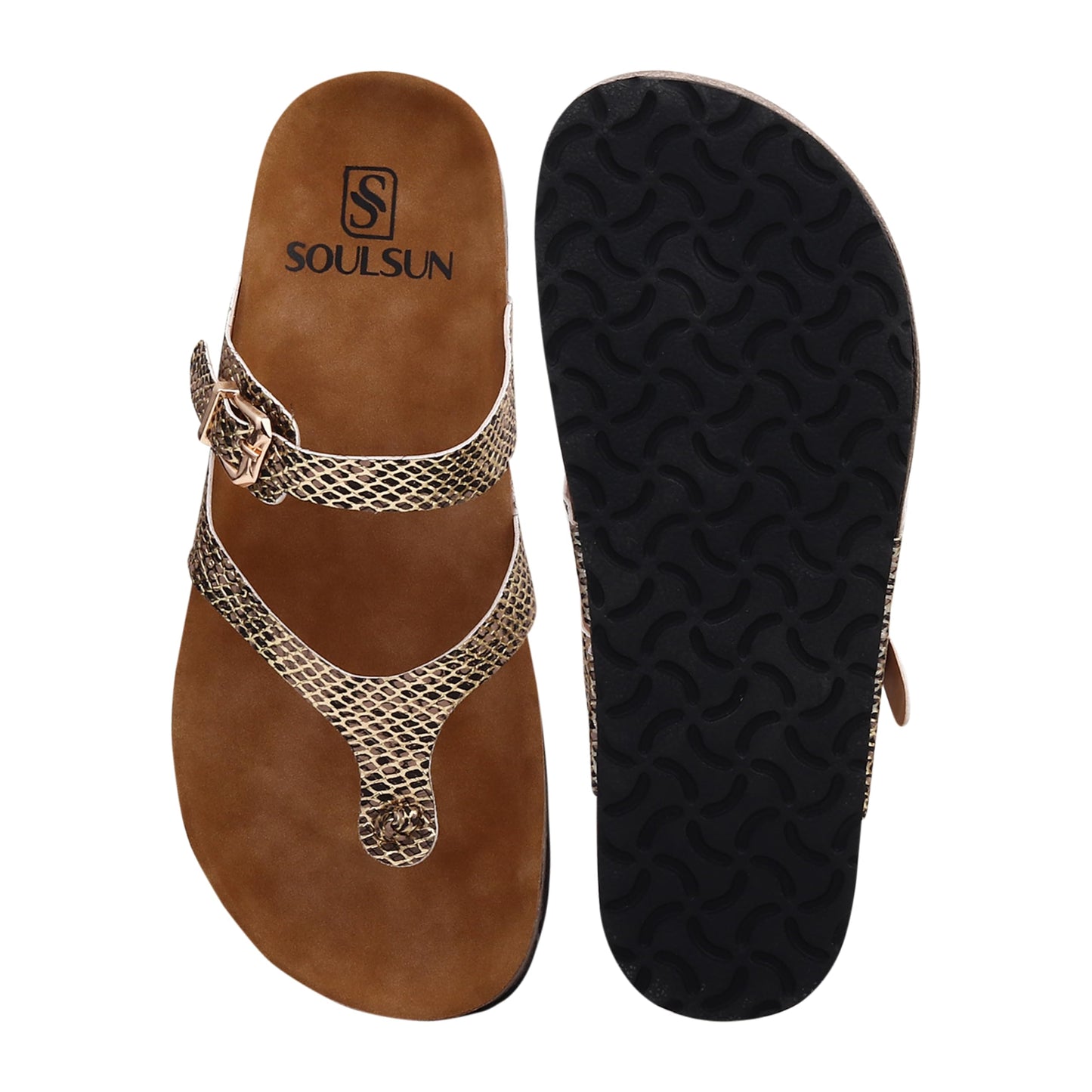 SOULSUN Cork Comfortable Ethnic Flats Sandals for Women and Girl