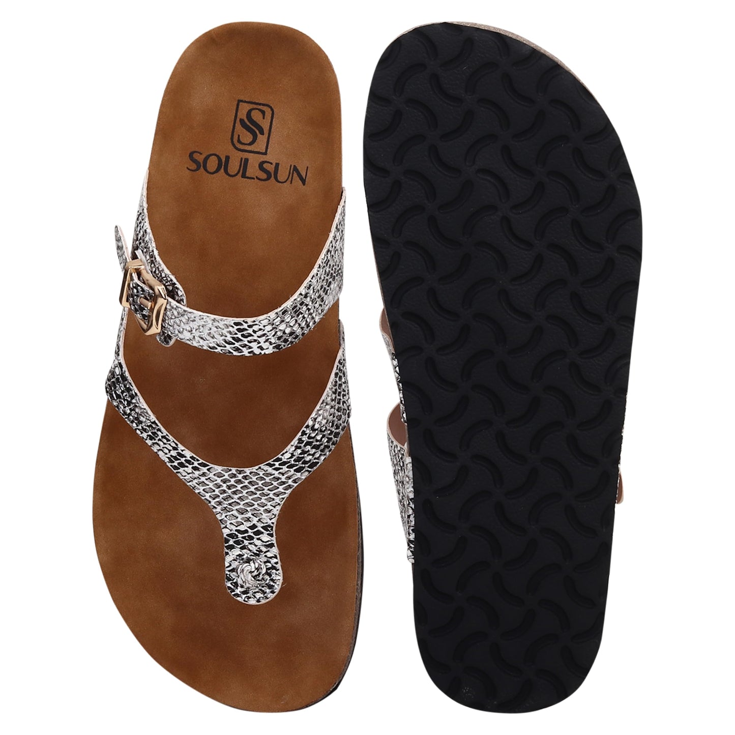 SOULSUN Cork Comfortable Ethnic Flats Sandals for Women and Girl