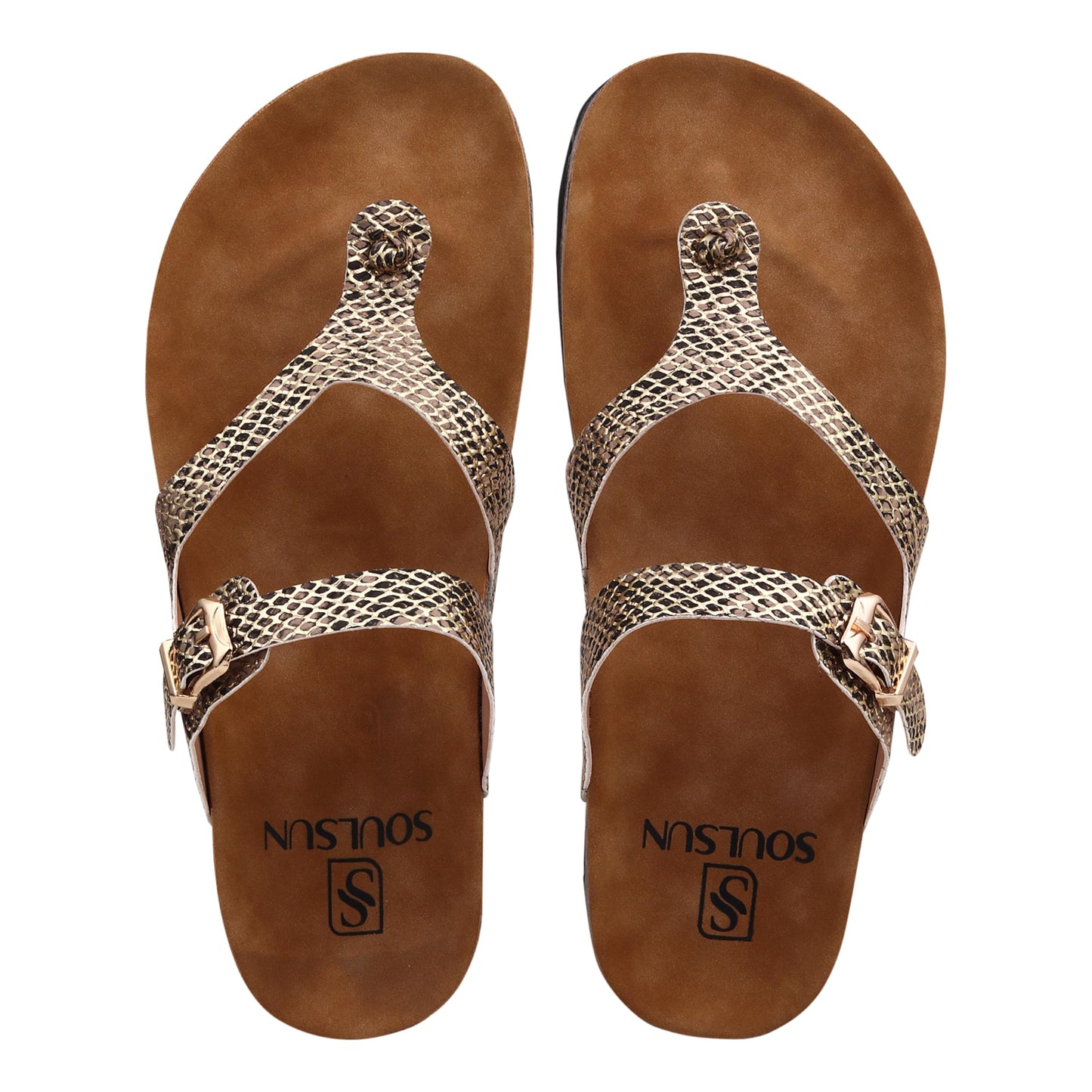 SOULSUN Cork Comfortable Ethnic Flats Sandals for Women and Girl