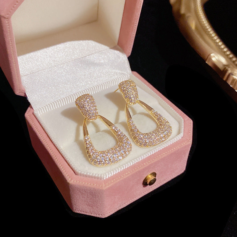 Geometric Sparking Diamond Earrings