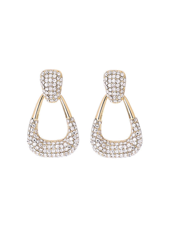 Geometric Sparking Diamond Earrings