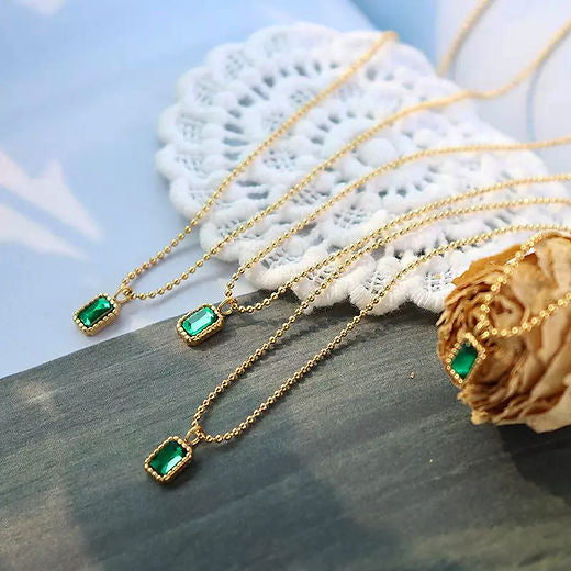 Dainty Emerald Necklace