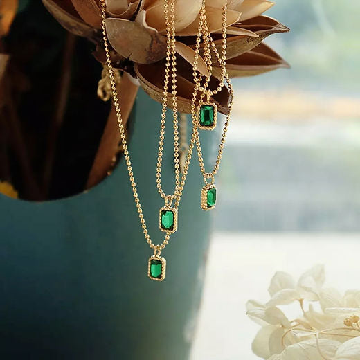 Dainty Emerald Necklace