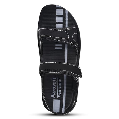 PUROSOFT Eva Extra Soft Men's Classic Sandal with Adjustable Back Strap | Comfortable & Lightweight, Stylish & Anti-Skid | Waterproof & Everyday Use