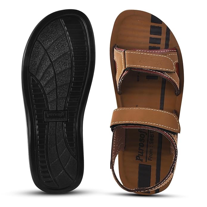 PUROSOFT Eva Extra Soft Men's Classic Sandal with Adjustable Back Strap | Comfortable & Lightweight, Stylish & Anti-Skid | Waterproof & Everyday Use