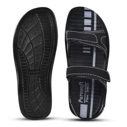 PUROSOFT Eva Extra Soft Men's Classic Sandal with Adjustable Back Strap | Comfortable & Lightweight, Stylish & Anti-Skid | Waterproof & Everyday Use