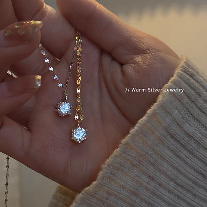 2 Carat Solitaire Pendant + Pure Silver Chain (Hallmarked)