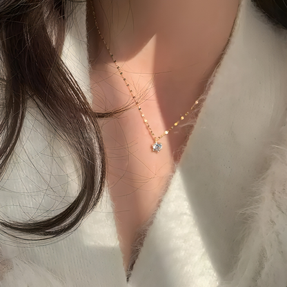 2 Carat Solitaire Pendant + Pure Silver Chain (Hallmarked)